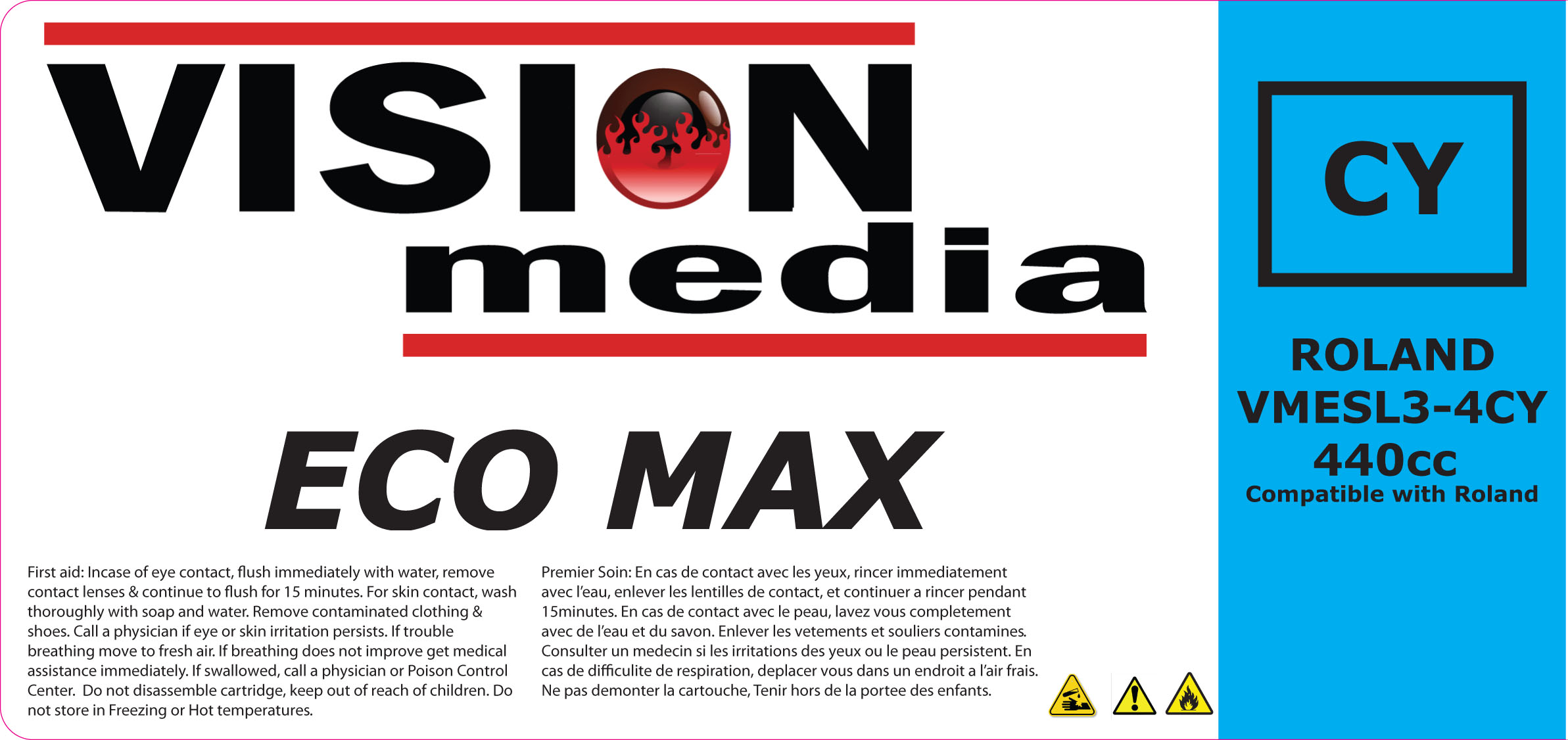 (image for) Vision Media EcoSol Ink Cyan 440ml